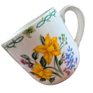 1 Vtg Coffee Tea Hot Chocolate Cup Mug Thompson Floral Garden Stoneware Daffodil
